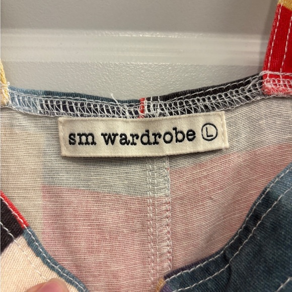 SM Wardrobe Overalls Multicolor Pattern Gingham Check Square Pants Jumpsuit Pink - Picture 5 of 7